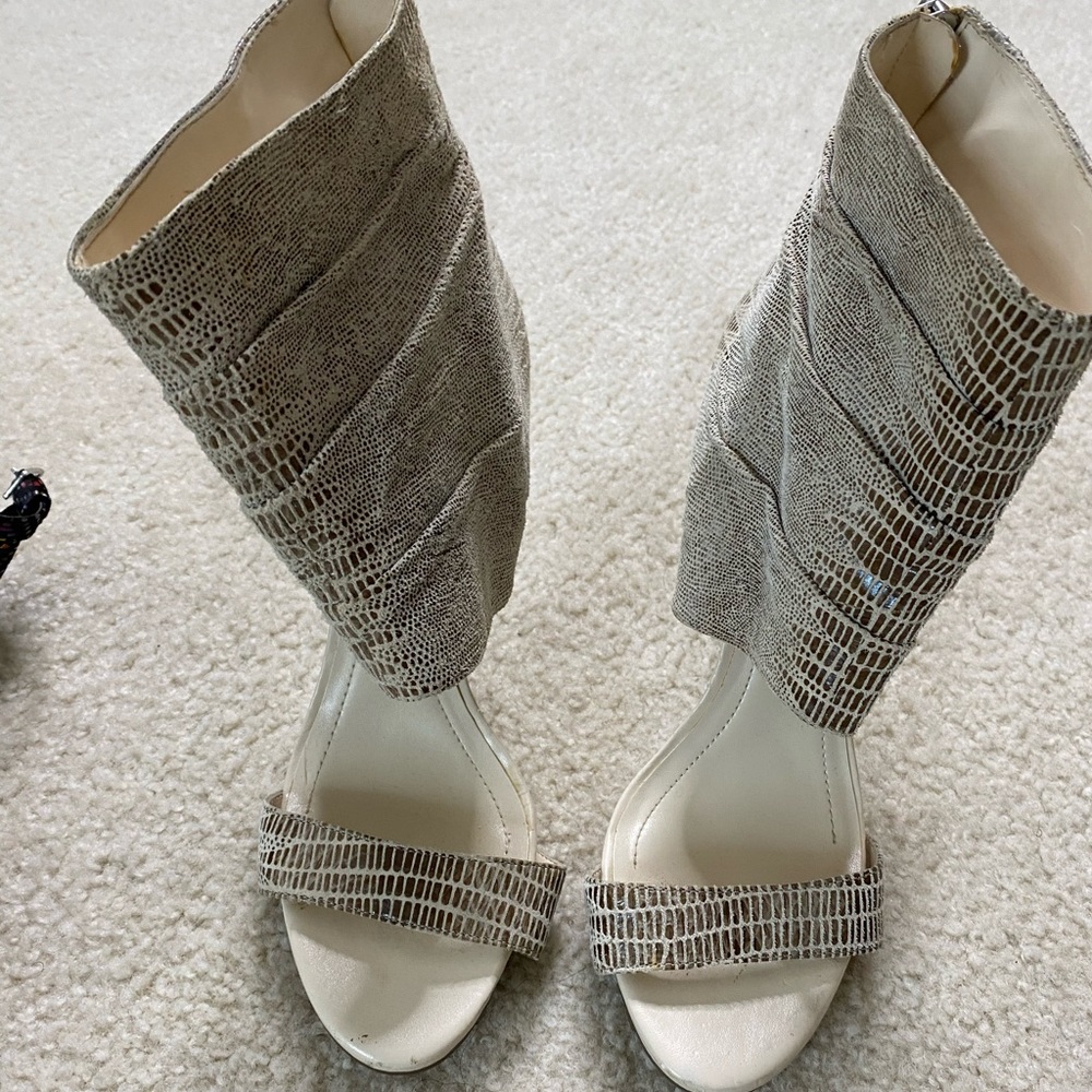 Cream heeled shoes